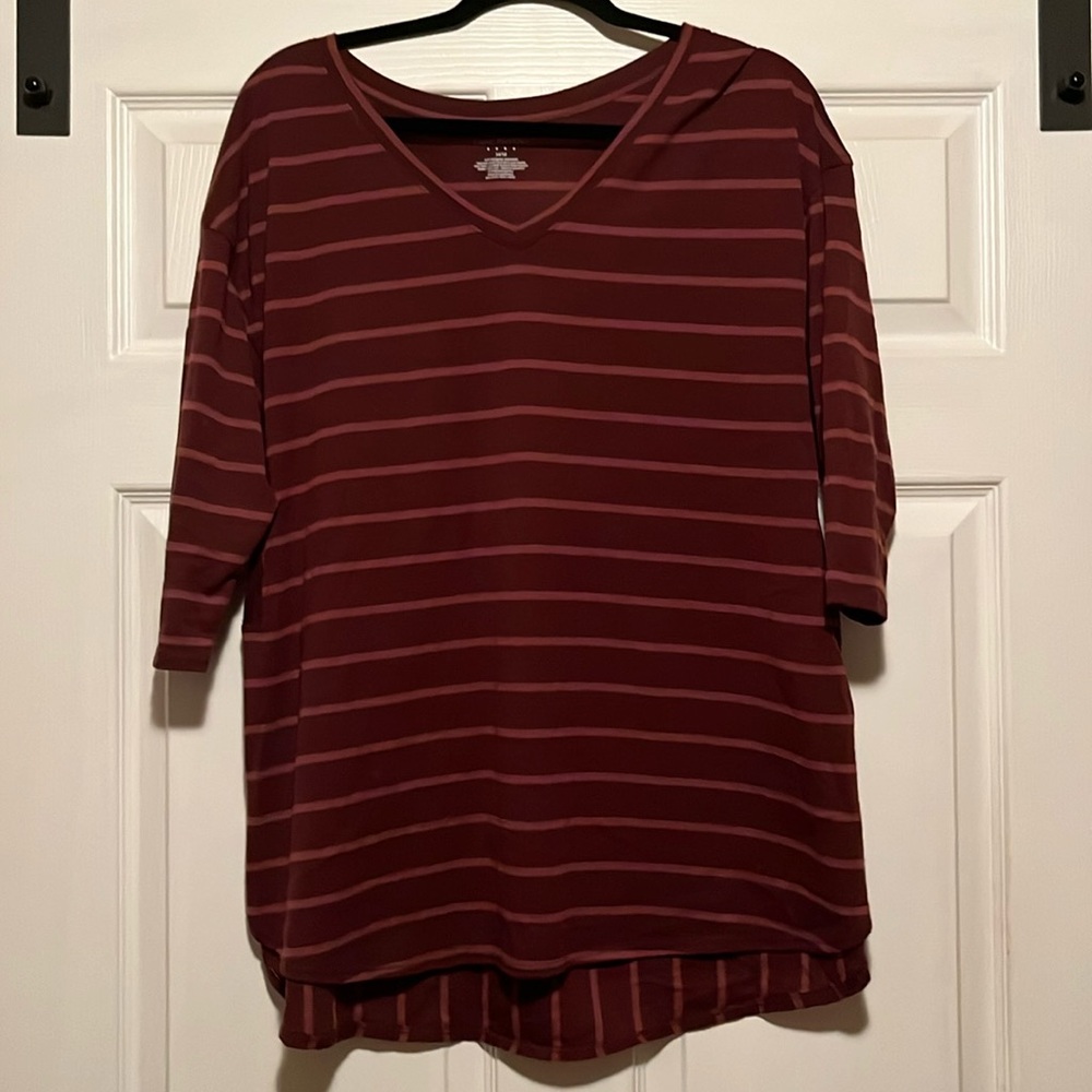 Lane Bryant 3/4 sleeve striped shirt Size 14/16